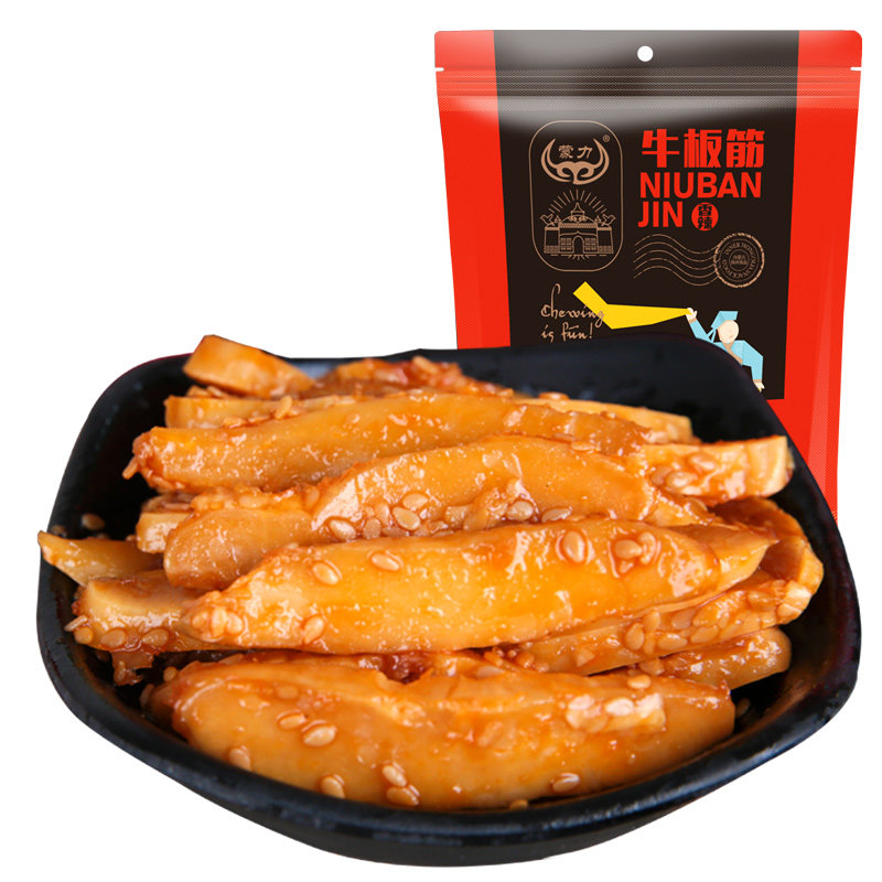 牛板筋 蒙力牛筋内蒙古牛板筋香辣装500g大包装独立包装零食特产