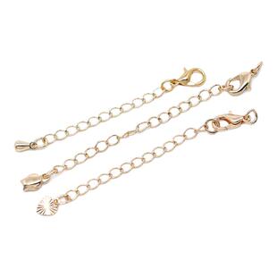 14K包金保色水滴尾链爱心链海豚链带龙虾扣延长链 diy项链收尾配