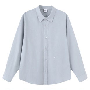 MOSEALAND铜氨丝亚麻混纺衬衫休闲男天丝垂感后背交叉育克衬衣