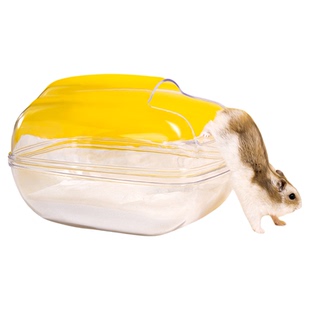 仓鼠厕所浴室两用金丝熊防尘小宠造景浴房浴盆洗澡房洗澡可防外溅