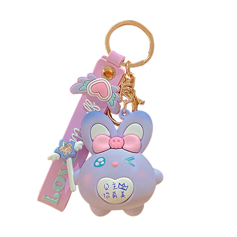 2024年新款麻吉兔兔车钥匙扣女精致书包挂件公仔可爱钥匙链小饰品