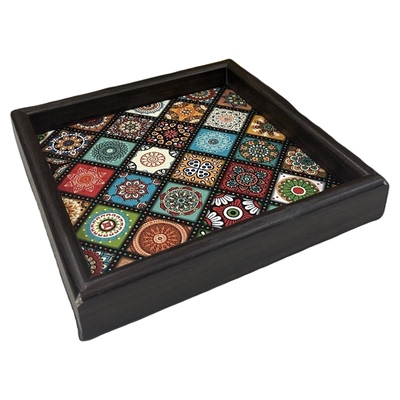 【波西米亚】木质托盘高级感置物