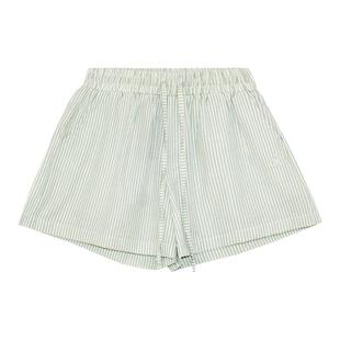 JMJ 2025竖条纹抽绳字母刺绣阔腿短裤男女宽松夏季热裤休闲三分裤