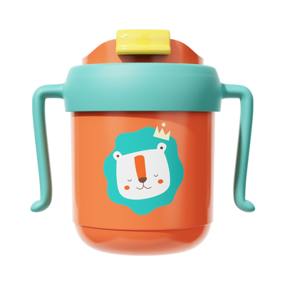 儿童牛奶杯喝水吸管杯316不锈钢