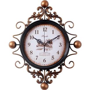 普赛克中古风挂钟2026新款客厅时钟家用静音法式复古装饰挂钟表