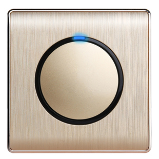 北欧工业风单开双控开关插座面板 墙壁家用银灰色轻点开关带LED灯