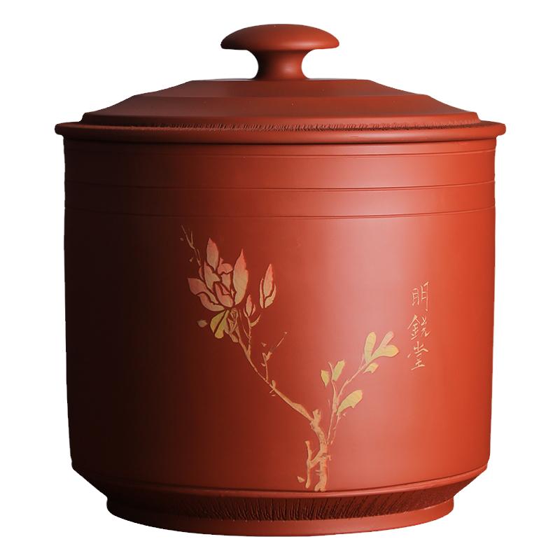紫陶茶叶罐储茶罐357克5-7饼缸