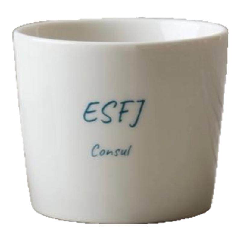 MBTI16型人格羊脂玉猪口杯咖啡杯手握杯拉花杯茶杯原创定制礼物