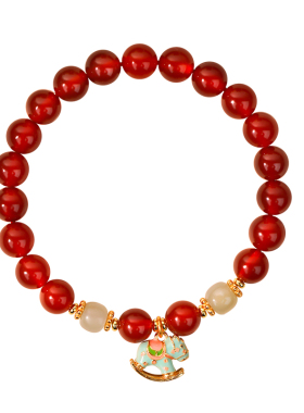 正品许妍同款本命年招财手链红玛瑙手串女款马年单圈手串生日礼物