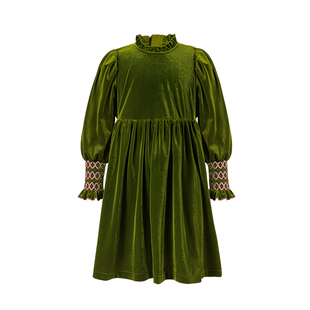 女童秋冬连衣裙新款女孩新年过年丝绒复古森系拜年高级感长袖裙子