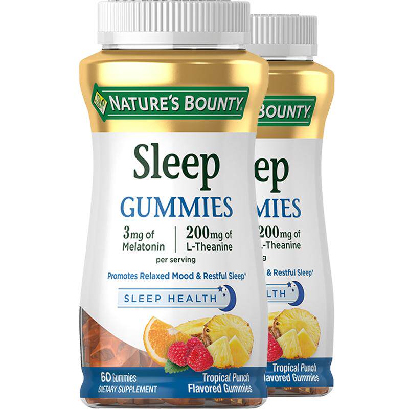 预售自然之宝褪黑素助眠软糖sleepwell睡眠片美国进口60粒2瓶