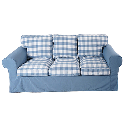 定做沙发格子条纹坐垫套