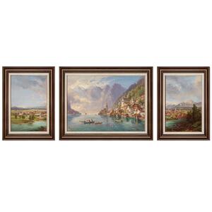 客厅挂画法式中古风沙发背景墙装饰画手绘油画肌美式复古高级壁画