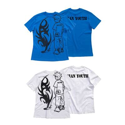 4AM 25SS亚洲青年小众印花T恤潮流个性正肩修身男女同款短袖