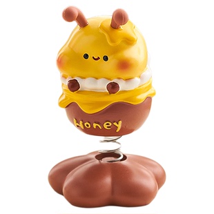 可爱卡通蜜蜂小摆件办公室工位玄学好运打工人发疯装饰品稳定情绪