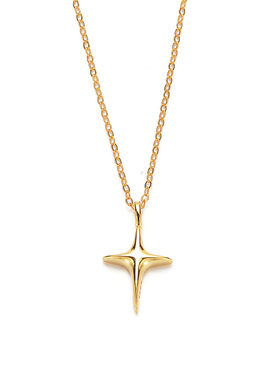 S925纯银四芒星项链女生韩系简约