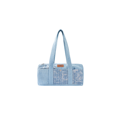 九木杂物社牛仔布斜挎包女大容量包包复古邮差帆布单肩包出行包袋