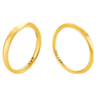 超定原创足金999黄金情侣对戒纪念戒足金定制刻字情人节 你的姓氏