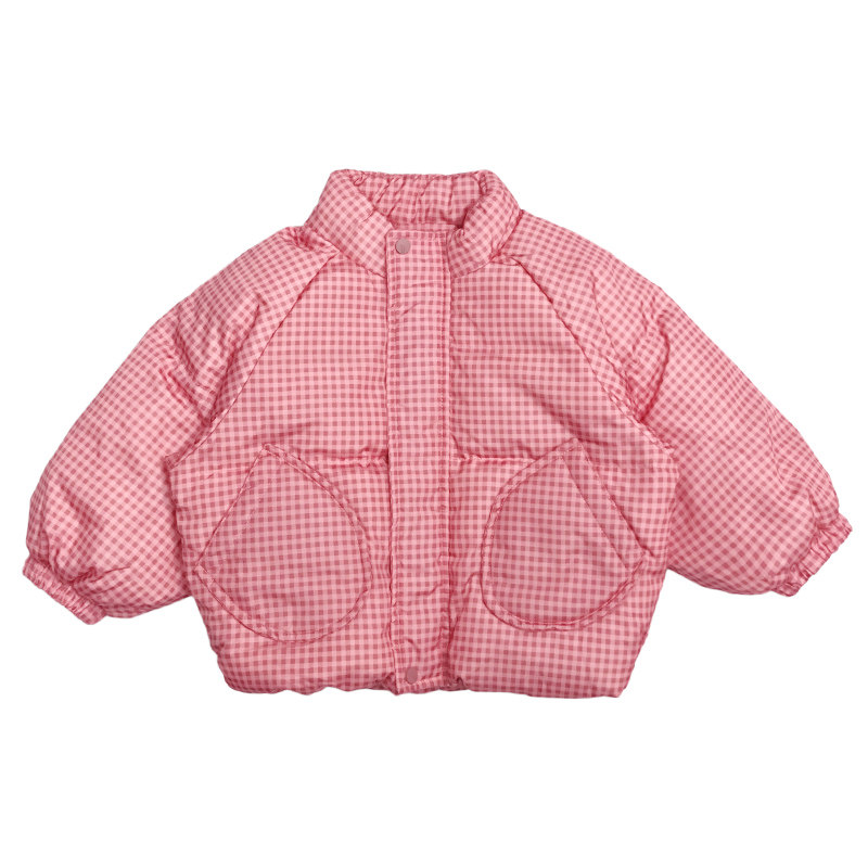 女童羽绒棉服冬装2024新款儿童洋气厚棉袄外套宝宝短款面包服棉衣