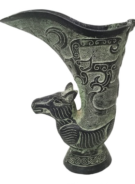 仿古青铜器造型生肖马杯摆件