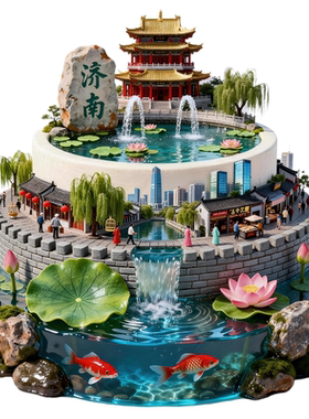 济南趵突泉文创3D金属冰箱贴