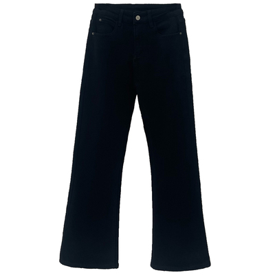 高腰显瘦加绒微喇牛仔裤女秋冬