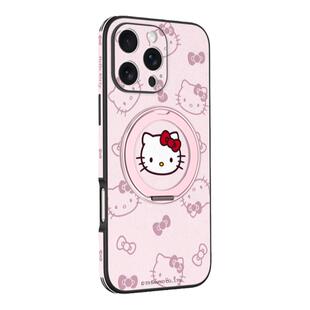 HelloKitty正版适用iPhone16promax手机壳新款旋转支架苹果15磁吸magsafe带挂绳14小羊皮高级感13pro女三丽鸥