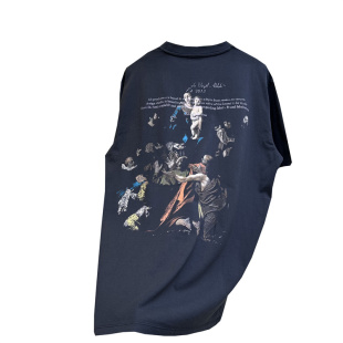 25SS夏季新品 OFF水洗做旧圣母永恩油画印花短袖 OW潮牌宽松T恤衫