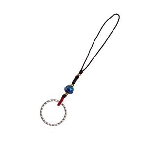 琼睿新款纯银手机指环扣吊坠短款戒指挂绳足银六字箴言银饰挂件高级手机链挂坠U盘挂饰结实手机壳情侣小饰品