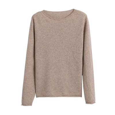 尚暖羊绒针织衫短款套头圆领打底