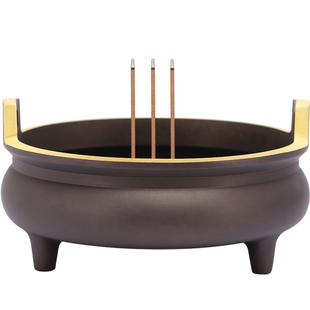 纯黄铜香炉家用室内烧香炉大号宣德炉线香炉檀香炉香薰炉佛具用品