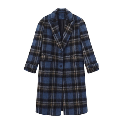 长绒毛羊毛大衣冬季长款毛呢外套