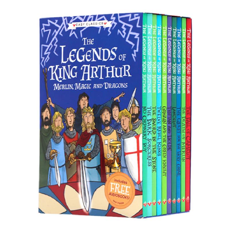 英文原版小说10册盒装亚瑟王的传说The Legends of King Arthur Merlin Magic andDragons圆桌骑士传奇青少年儿童文学课外阅读