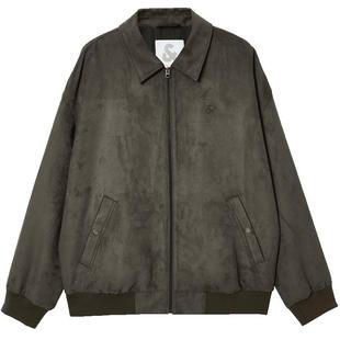 杰克琼斯男款行政夹克2026年春季新款仿麂皮宽松休闲外套上衣男装