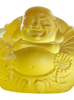 如意琉璃居家摆放结缘弥勒佛像