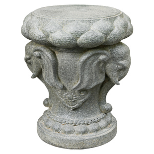 水磨坊中式庭院造景布置吉象凳子户外仿石墩底座别墅花园装饰摆件