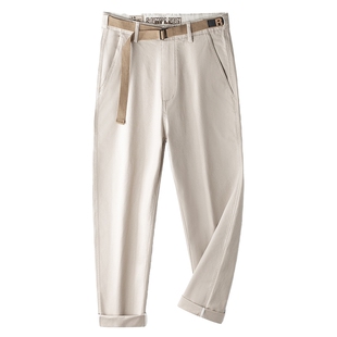 男士美式卡其色休闲裤男款秋季潮流百搭长裤宽松直筒裤子2026新款