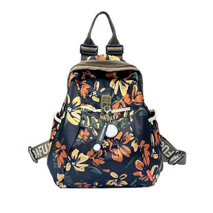 日本代购吉祥花开富贵大容量妈妈双肩包新款女士背包牛津布旅行包
