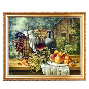 新款diy数字油画水果花卉静物手工绘填色填充装饰油彩画欧式包邮