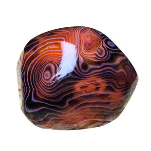天然缠丝玛瑙原石手把件红色水晶滚石把玩七彩纹理鱼缸造景石摆件