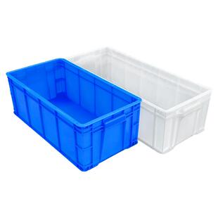 加厚加长周转箱白色养鱼养龟箱窄长型塑料箱长方形加高塑胶箱带盖