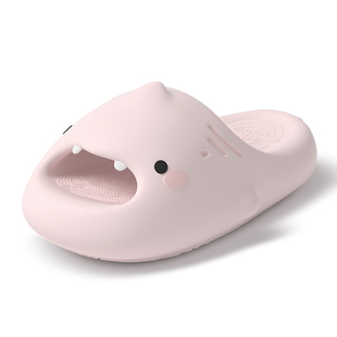 chikoku可爱小鲨鱼拖鞋女夏新款室内家居防滑厚底情侣沙滩凉拖男