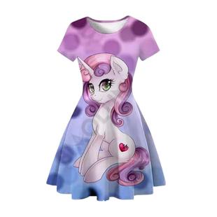 潮卡通My Little Pony小马宝莉童装短袖圆领宽松连衣短袖女童公主