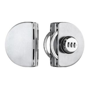 玻璃门密码锁双开门免打孔商铺推拉门锁办公室玻璃门对开无框门锁