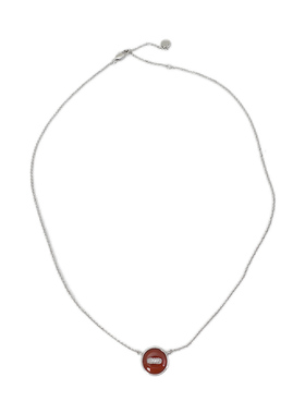 XMR新年红色玛瑙锅盖吊坠项链女