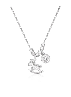 碎冰冰木马项链高级感轻奢小众2026本命年马上有财生日礼物送女友