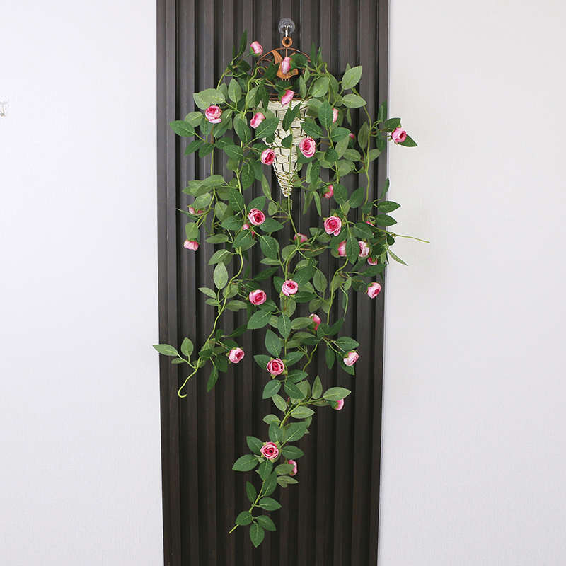 仿真植物墙面装饰小花朵壁挂室内墙壁假花藤蔓遮丑绿植墙上挂花