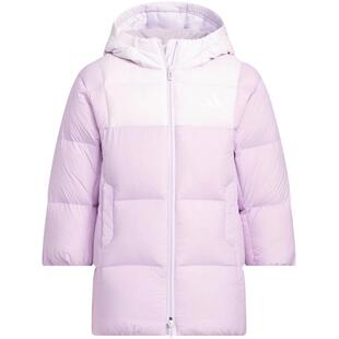 阿迪达斯童装25冬季女童暖芯羽绒服中长款儿童防风保暖外套KB5125