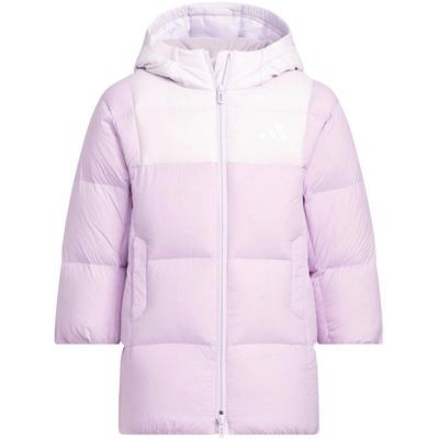 阿迪达斯女童加厚中长款羽绒服