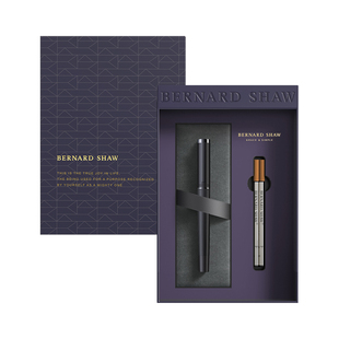 Bernard Shaw萧伯纳签字笔灯塔系列宝珠笔金属重手感商务办公签单高档水性黑色签名笔官方旗舰笔芯礼盒套装